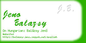 jeno balazsy business card