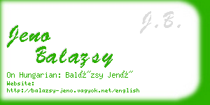 jeno balazsy business card